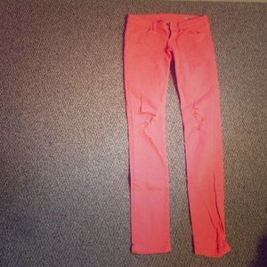 Bright Pink Super Skinny Jeans