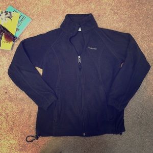 Woman's black Columbia jacket.