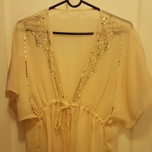 Light weight sheer sequins top