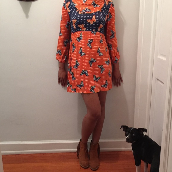 Vintage Butterfly-print Dress butterfly 🦋 - Picture 3 of 4