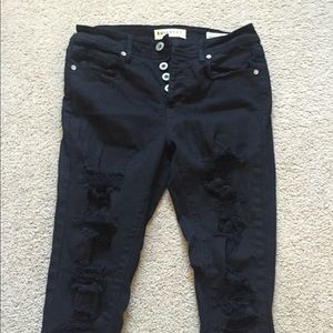 Pacsun distressed high waisted black jeans