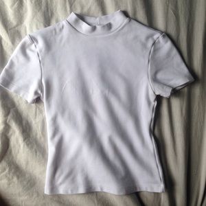 Ponte Mock Neck Short Sleeve Top