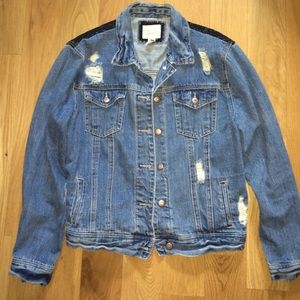 Forever 21 distressed denim jacket