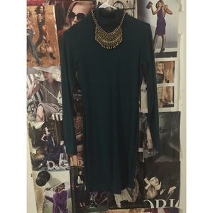 Dark green turtle neck dress