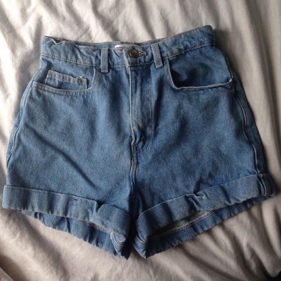 High-Waist Jean Cuff Short
