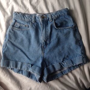 High-Waist Jean Cuff Short