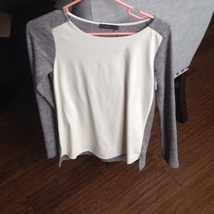 THML grey sweater with leather front