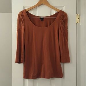 H&M blouse with lace shoulder