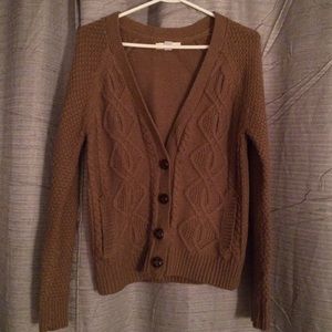 Brown Cable knit Cardigan