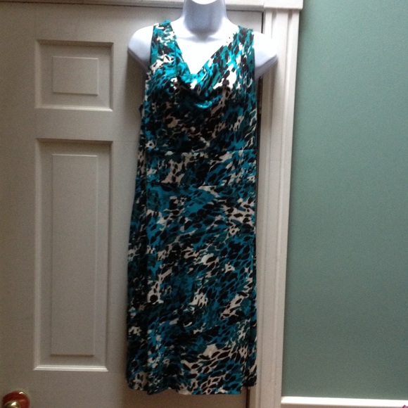 Ann Taylor cowl neck multicolored dress