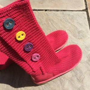 UGG Australia Kid's Red Sweater Boots