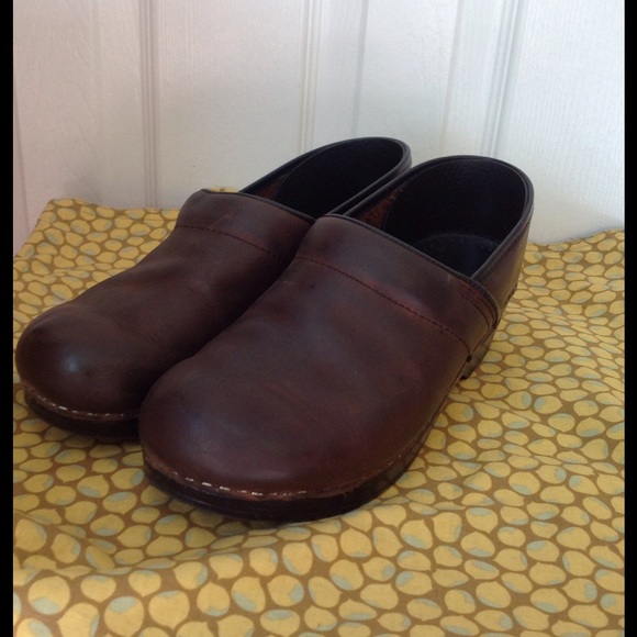 Dansko Clogs, Brown Leather