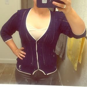 Navy US Polo Assn. 3/4 length sleeve cardigan
