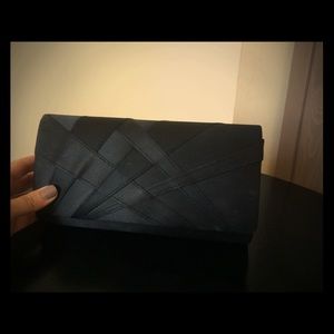 Black satin clutch