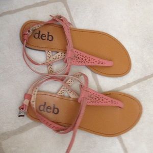 Pink strappy sandals