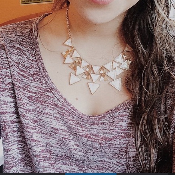 White and Gold Statement Necklace