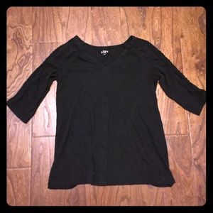 🍁3/4 Sleeve Crochet-Detail T-Shirt