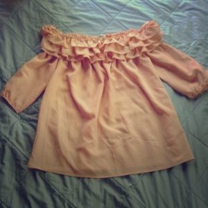 Off-the-shoulder pink top