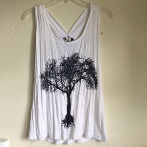 White and navy tank top