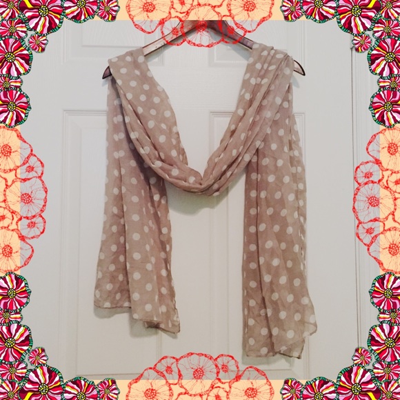 Brown w/ White Polka Dots Scarf