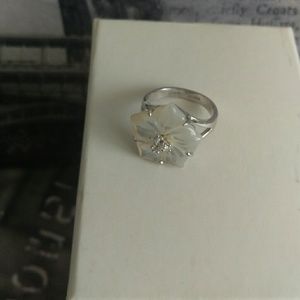 Mother of pearl ring 18k plated ring