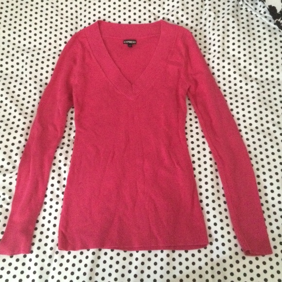 Hot pink v neck sweater