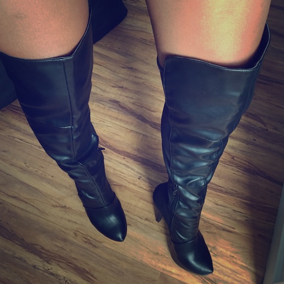 Thigh high Bebe leather boots