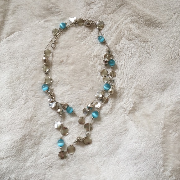 blue•and•silver•statement•necklace - Picture 2 of 2