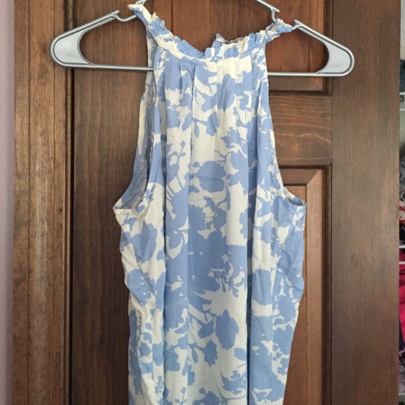 Ruffle halter floral tank