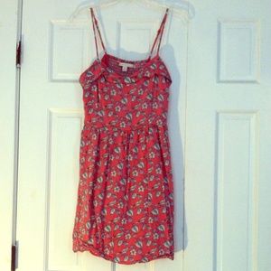 Lauren Conrad pink bird&floral print dress size 12