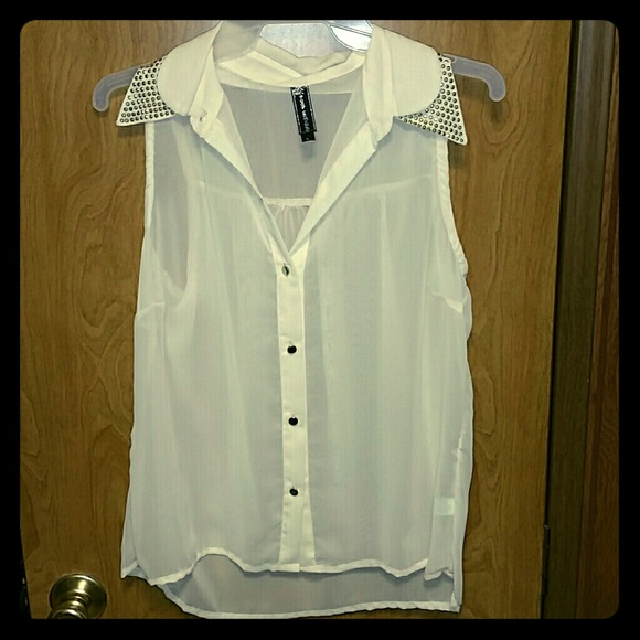 Sheer sleeveless shirt