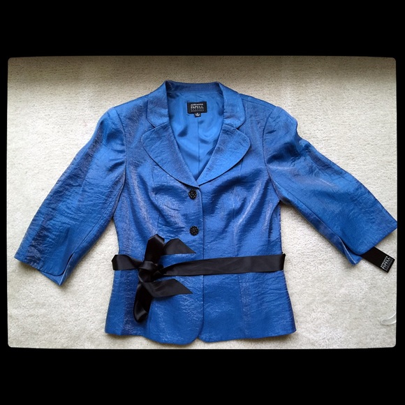 Adrianna Papell Blue Shimmer Jacket NWT size 8