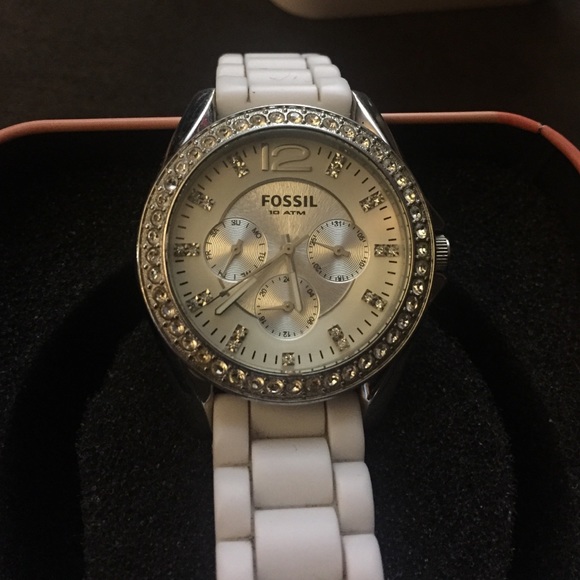 Women's White fossil watch