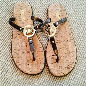 Michael Kors brown flip flops