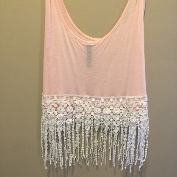 Pink and white top