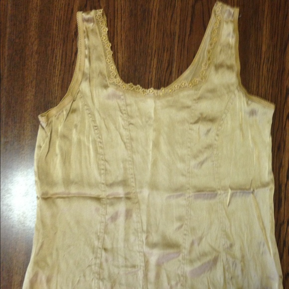 Gold Faux Satin Top