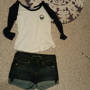 Brandy Melville alien baseball tee