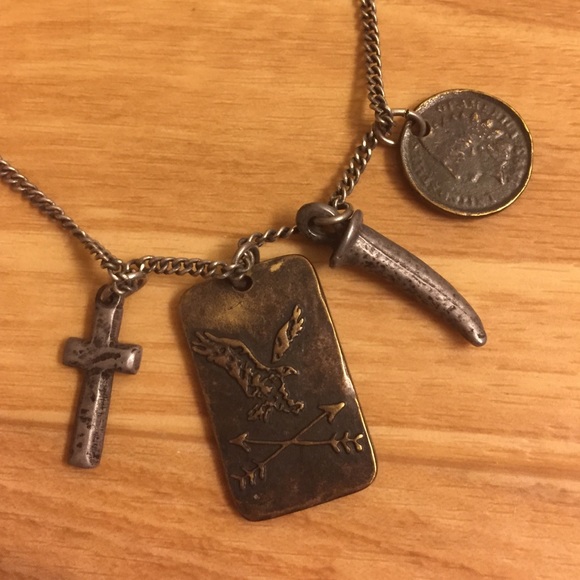 American eagle dark bronze necklace