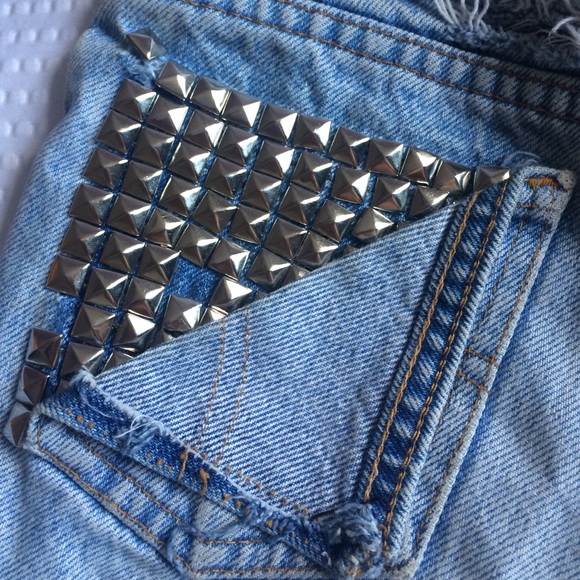 Hand made Levi's studded shorts - Picture 2 of 4