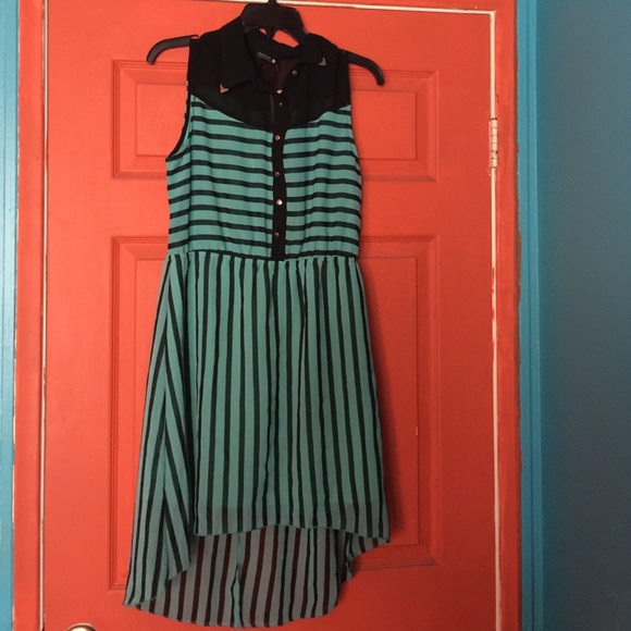 Asymmetrical dress mint/black