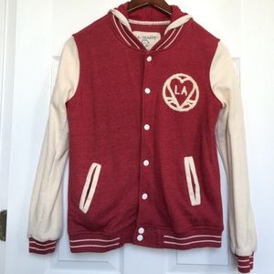 LA Hearts Red Varsity Jacket