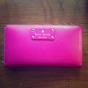 Hot pink  Wellesley Zip-Around wallet