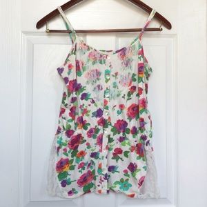 O'Neill floral lace tank top