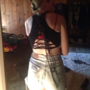 Lace up back bralette