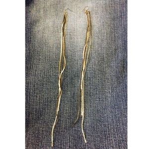 Multi Strand Dangling Chain Earrings