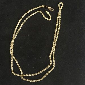 10k 20 inch gold rope necklace