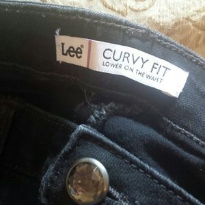 Lee Black Wash Curvy Fit Bootcut Jeans, Size 12