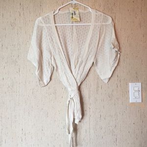 Free People Flowy Kimono Tied Top