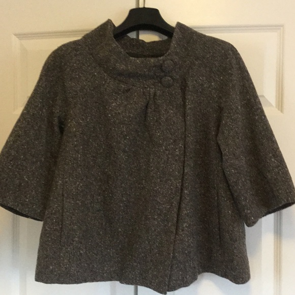 Vintage style cropped tweed swing coat