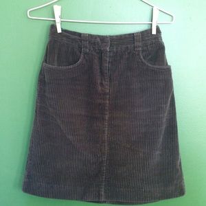 High-Waisted Brown Corduroy Mini-Skirt